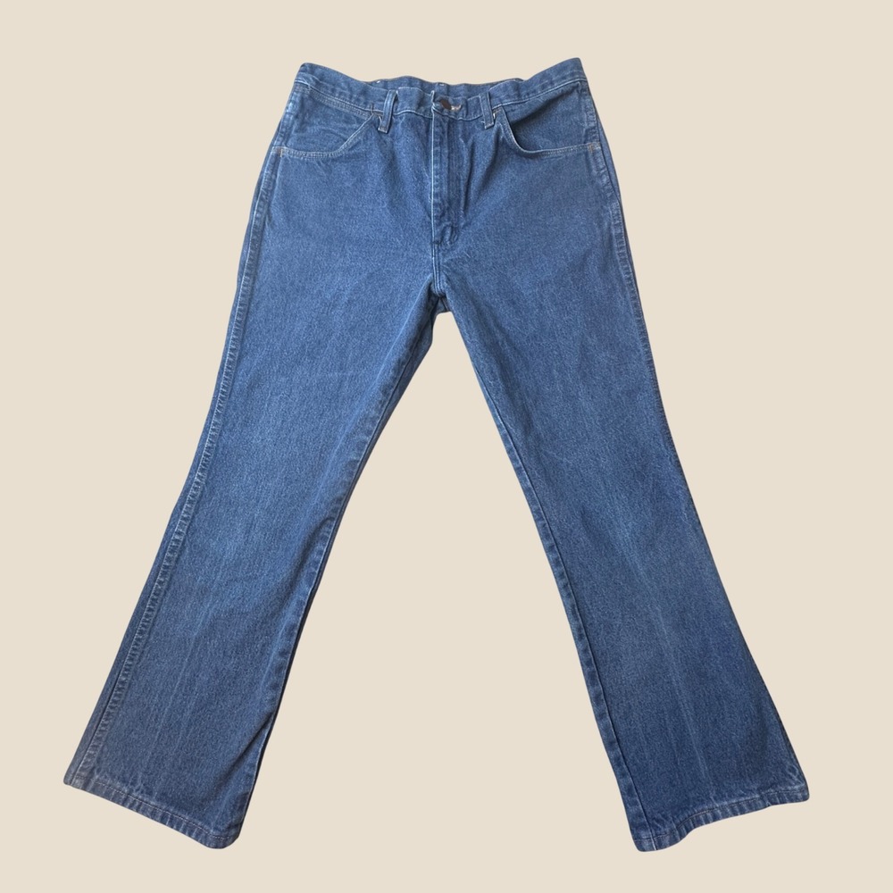 Wrangler Jeans Mens 36x30 (34x28) 945NAV Blue Cowboy Cut Straight Leg Denim